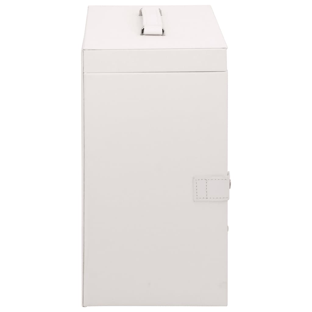 Schmuckkästchen 5-Schichten mit Spiegel Abschließbar Weiß