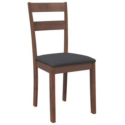 Esszimmerstühle mit Kissen 2 Stk. Braun Massivholz Gummibaum