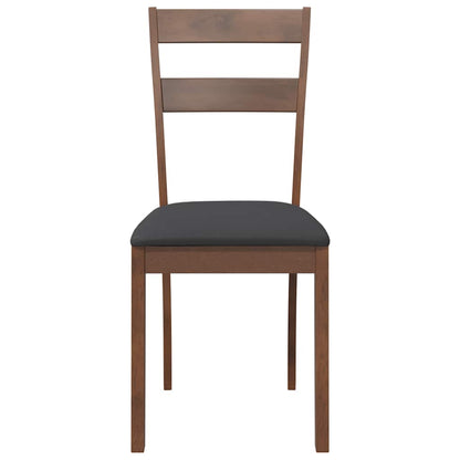 Esszimmerstühle mit Kissen 2 Stk. Braun Massivholz Gummibaum