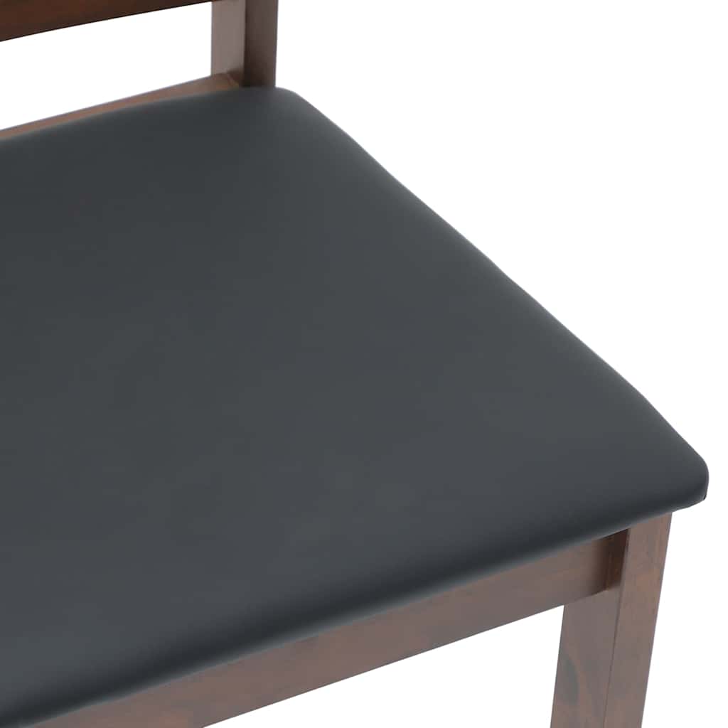 Esszimmerstühle mit Kissen 2 Stk. Braun Massivholz Gummibaum