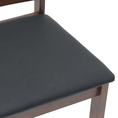 Esszimmerstühle mit Kissen 2 Stk. Braun Massivholz Gummibaum