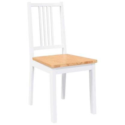 Esszimmerstühle 2 Stk. Weiß Massivholz Gummibaum