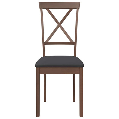 Esszimmerstühle mit Kissen 2 Stk. Braun Massivholz Gummibaum
