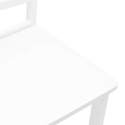 Esszimmerstühle 2 Stk. Weiß Massivholz Gummibaum