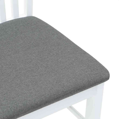 Esszimmerstühle mit Kissen 2 Stk. Weiß Massivholz Gummibaum