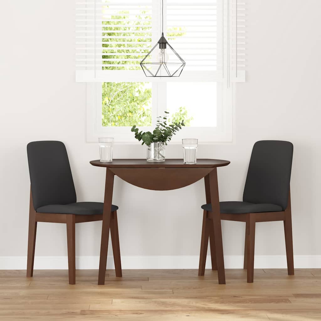 Esszimmerstühle mit Kissen 2 Stk. Braun Massivholz Gummibaum