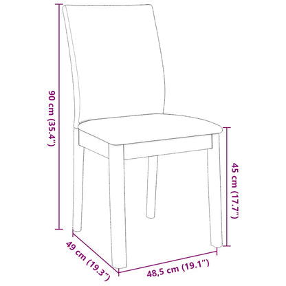Esszimmerstühle mit Kissen 2 Stk. Braun Massivholz Gummibaum