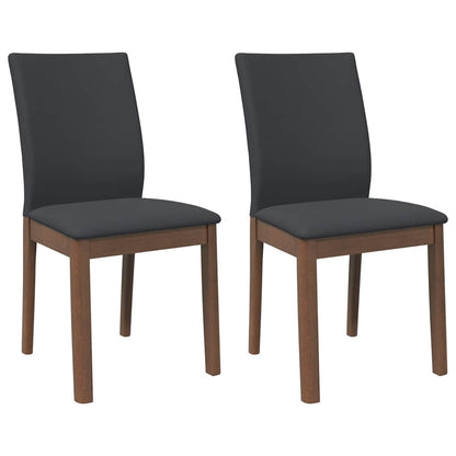 Esszimmerstühle mit Kissen 2 Stk. Braun Massivholz Gummibaum