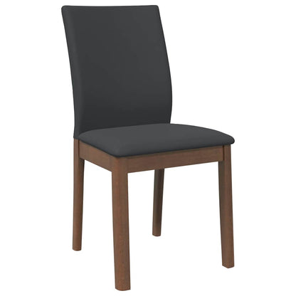 Esszimmerstühle mit Kissen 2 Stk. Braun Massivholz Gummibaum