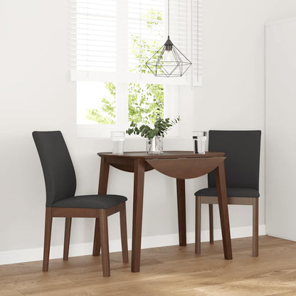 Esszimmerstühle mit Kissen 2 Stk. Braun Massivholz Gummibaum