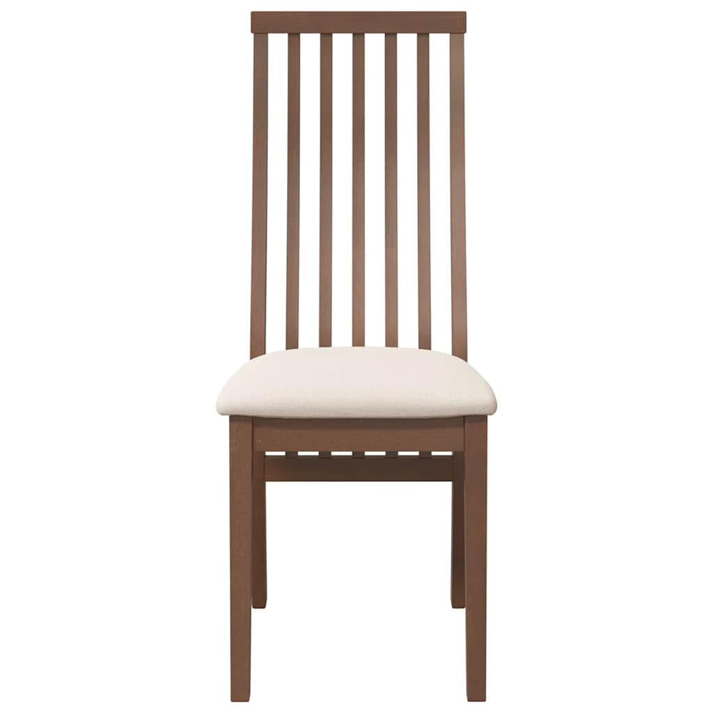Esszimmerstühle mit Kissen 2 Stk. Braun Massivholz Gummibaum