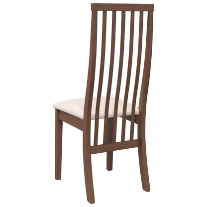 Esszimmerstühle mit Kissen 2 Stk. Braun Massivholz Gummibaum