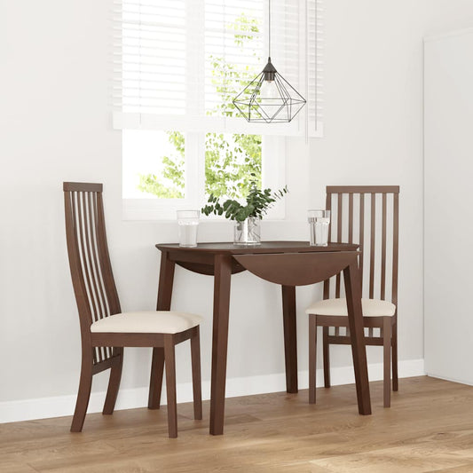 Esszimmerstühle mit Kissen 2 Stk. Braun Massivholz Gummibaum