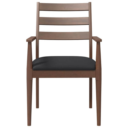 Esszimmerstühle mit Kissen 2 Stk. Braun Massivholz Gummibaum