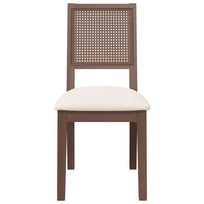Esszimmerstühle mit Kissen 2 Stk. Braun Massivholz Gummibaum