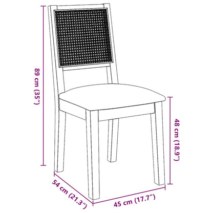 Esszimmerstühle mit Kissen 2 Stk. Braun Massivholz Gummibaum