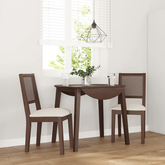 Esszimmerstühle mit Kissen 2 Stk. Braun Massivholz Gummibaum