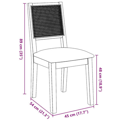 Esszimmerstühle mit Kissen 2 Stk. Braun Massivholz Gummibaum