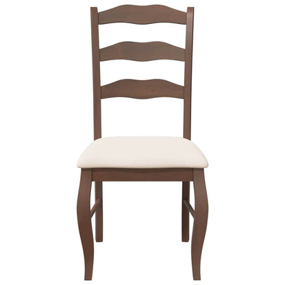 Esszimmerstühle mit Kissen 2 Stk. Braun Massivholz Gummibaum