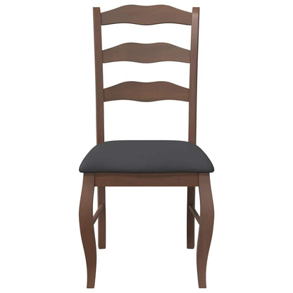 Esszimmerstühle mit Kissen 2 Stk. Braun Massivholz Gummibaum