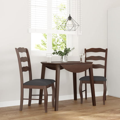 Esszimmerstühle mit Kissen 2 Stk. Braun Massivholz Gummibaum
