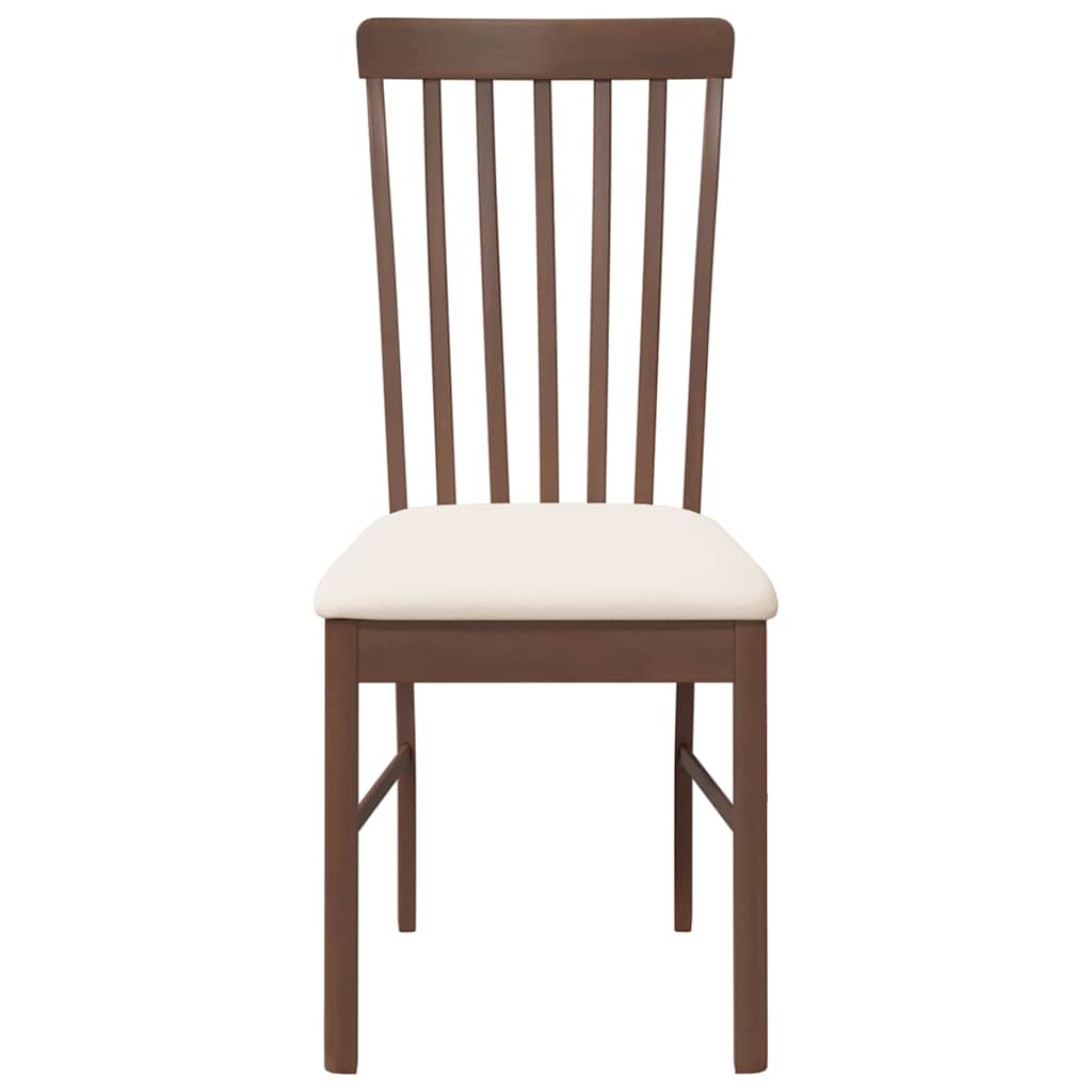 Esszimmerstühle mit Kissen 2 Stk. Braun Massivholz Gummibaum