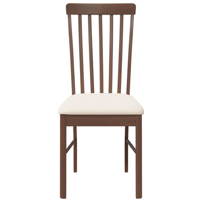 Esszimmerstühle mit Kissen 2 Stk. Braun Massivholz Gummibaum