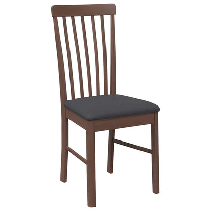 Esszimmerstühle mit Kissen 2 Stk. Braun Massivholz Gummibaum