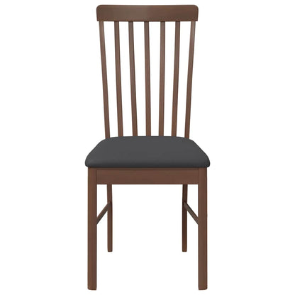 Esszimmerstühle mit Kissen 2 Stk. Braun Massivholz Gummibaum