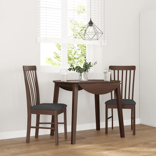 Esszimmerstühle mit Kissen 2 Stk. Braun Massivholz Gummibaum