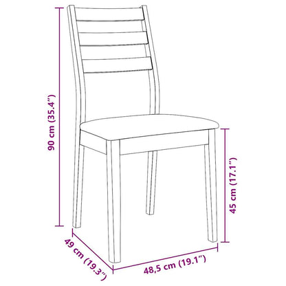Esszimmerstühle mit Kissen 2 Stk. Braun Massivholz Gummibaum