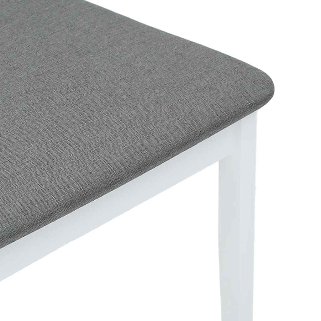 Esszimmerstühle mit Kissen 2 Stk. Weiß Massivholz Gummibaum