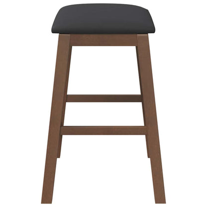 Barstühle mit Kissen 2 Stk. Braun Massivholz Gummibaum