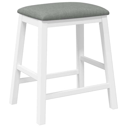 Barstühle mit Kissen 2 Stk. Weiß Massivholz Gummibaum