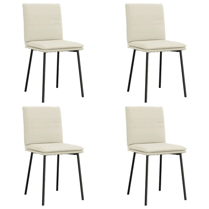 Esszimmerstühle 4 Stk. Creme Samt