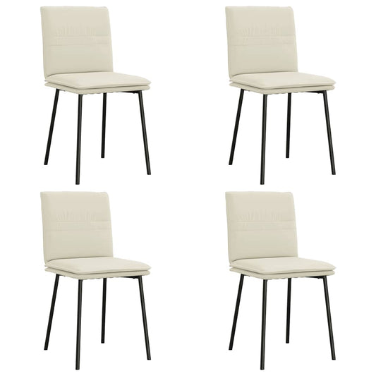 Esszimmerstühle 4 Stk. Creme Samt