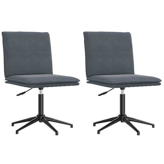 Esszimmerstühle 2 Stk. Dunkelgrau Samt