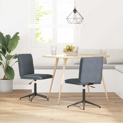 Esszimmerstühle 2 Stk. Dunkelgrau Samt