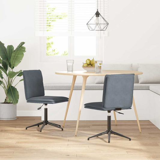 Esszimmerstühle 2 Stk. Dunkelgrau Samt