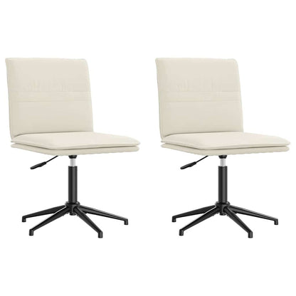 Esszimmerstühle 2 Stk. Creme Samt