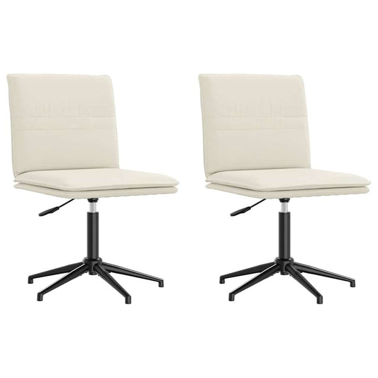 Esszimmerstühle 2 Stk. Creme Samt
