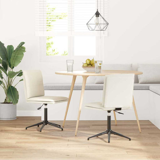 Esszimmerstühle 2 Stk. Creme Samt