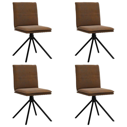 Esszimmerstühle 4 Stk. Braun Kunstleder in Wildleder-Optik