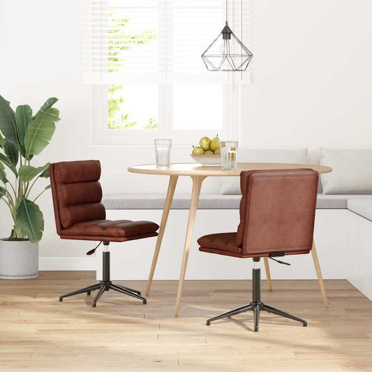 Esszimmerstühle 2 Stk. Glänzend Braun Kunstleder