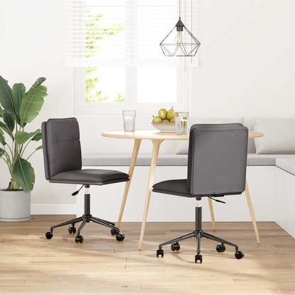 Esszimmerstühle 2 Stk. Grau Kunstleder