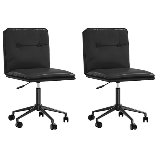 Esszimmerstühle 2 Stk. Schwarz Kunstleder