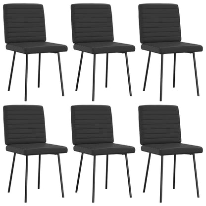 Esszimmerstühle 6 Stk. Schwarz Kunstleder