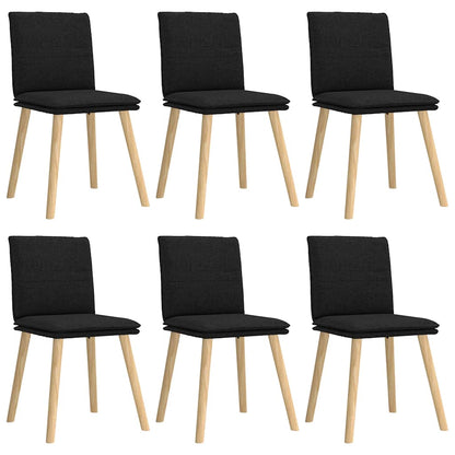 Esszimmerstühle 6 Stk. Schwarz Stoff