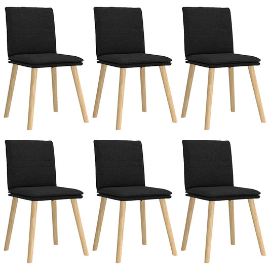 Esszimmerstühle 6 Stk. Schwarz Stoff