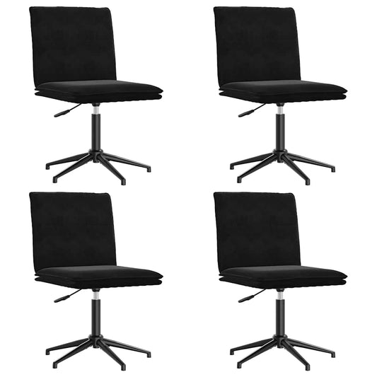 Esszimmerstühle 4 Stk. Schwarz Samt